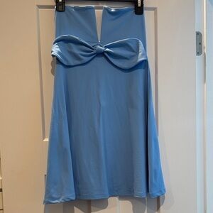 Susana Monaco Light Blue Strapless Bow Dress